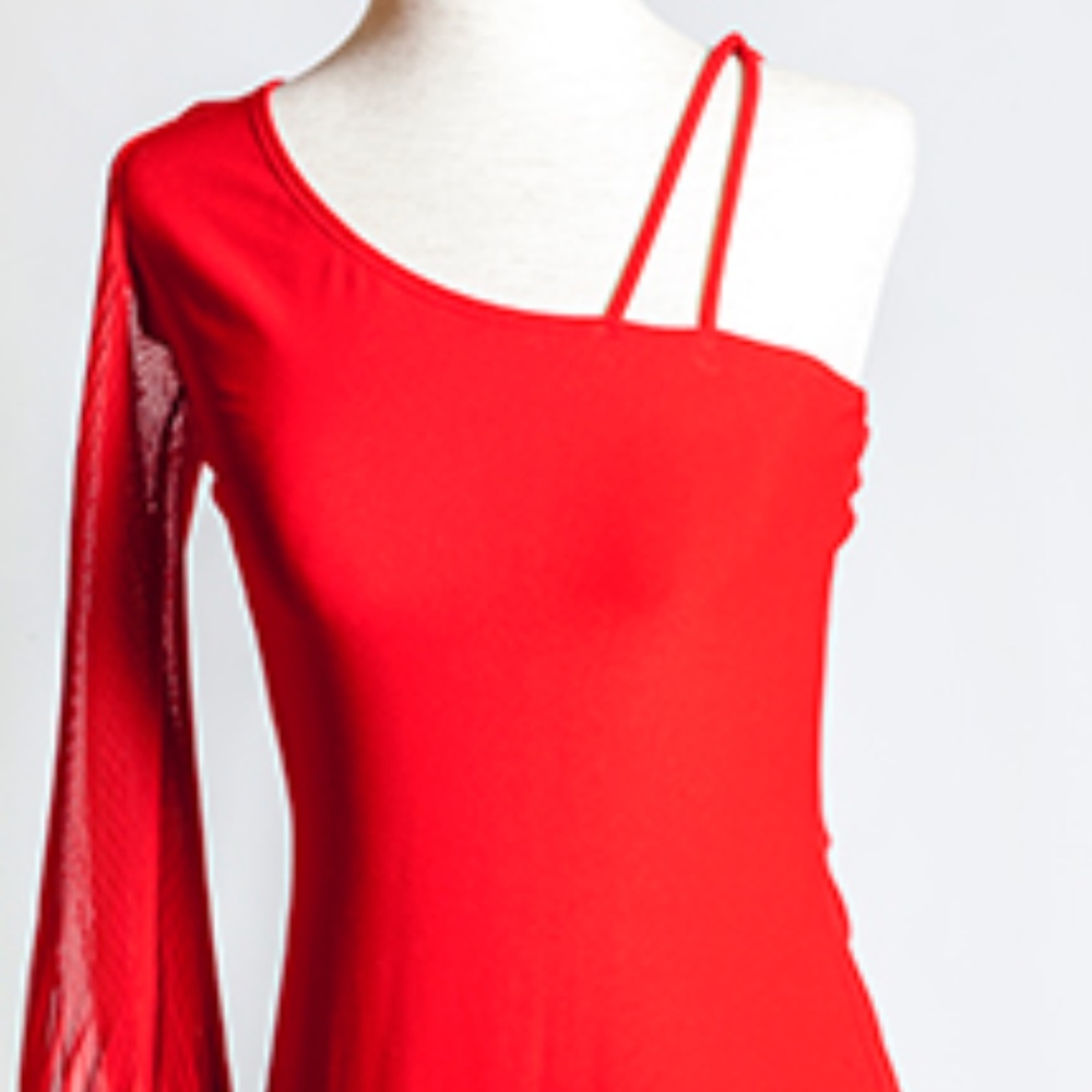 Chesley One shoulder Red Dress, Size S